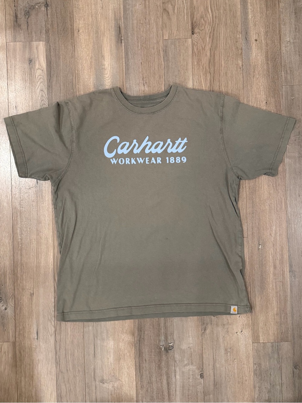 Carhartt Olive Green Logo Crewneck Short Sleeve Tee